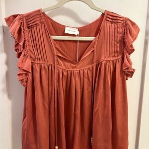 Flannel Australia Ruffle-Sleeve Women's Blouse